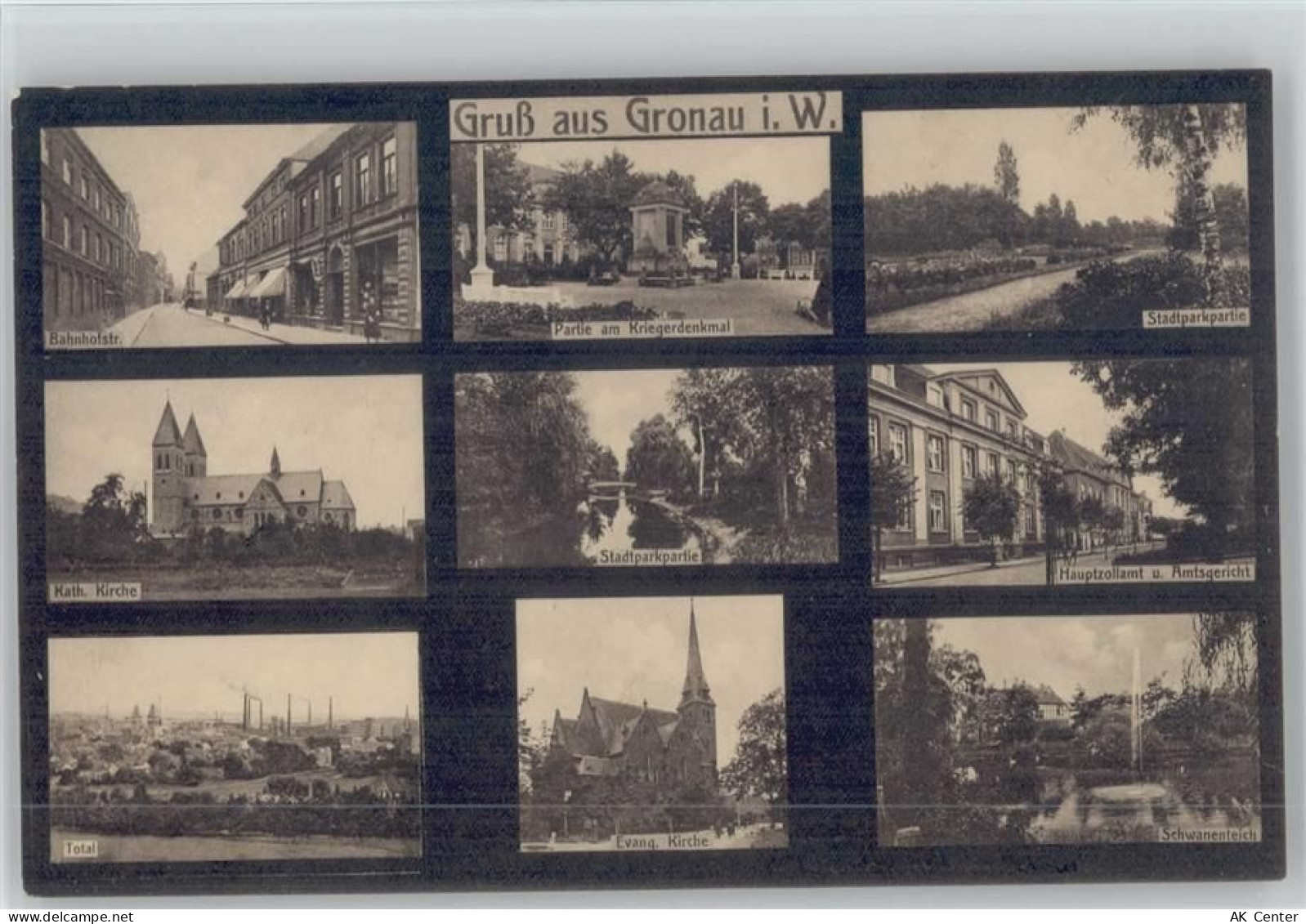 48599 W4432 Gronau (Westf.) - Bahnhofstraße Kriegerdenkmal Stadtpark Kat... - 13000799