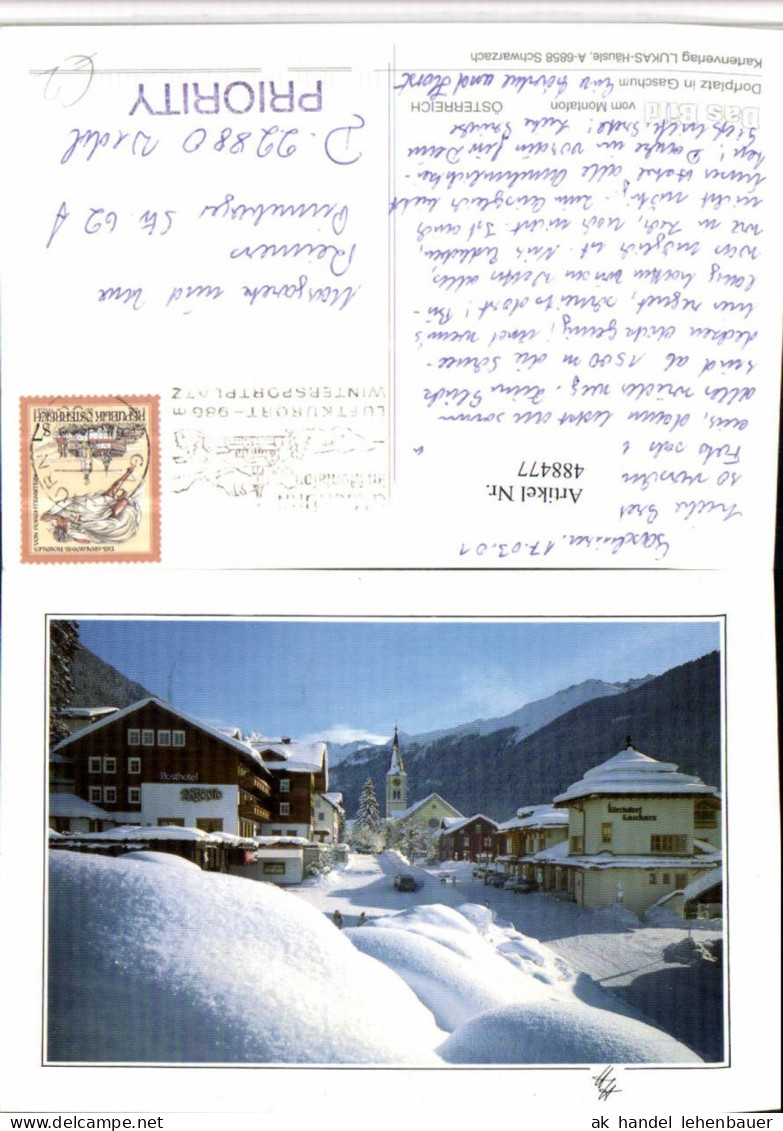 488477,Gaschurn Teilansicht Dorfplatz Winterbild