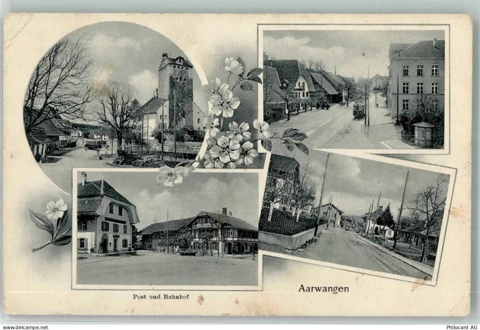 4912 Aarwangen 1911 Gebrauchsspuren Postamt Bahnhof Kirche Straßenbahn... - 13568567