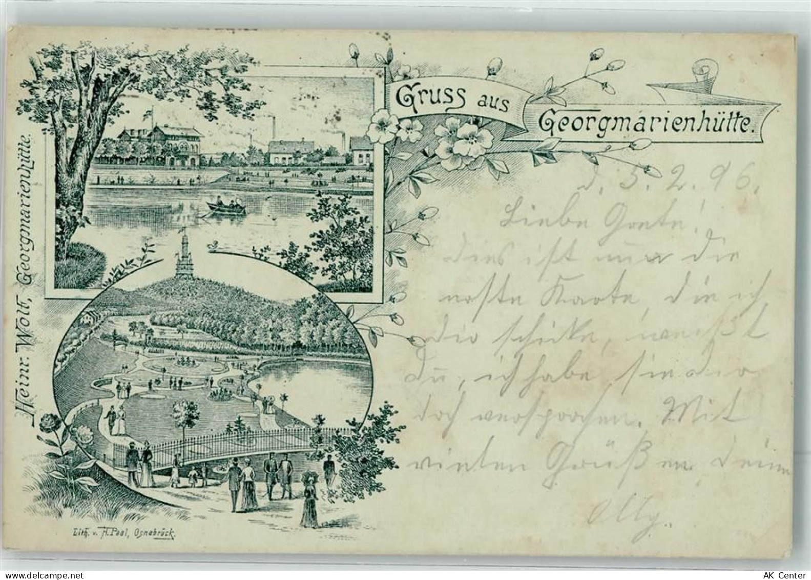 49124 W4504 Georgsmarienhütte 1896 Lithographie Vorläufer Georgmarienhüt... - 13625849