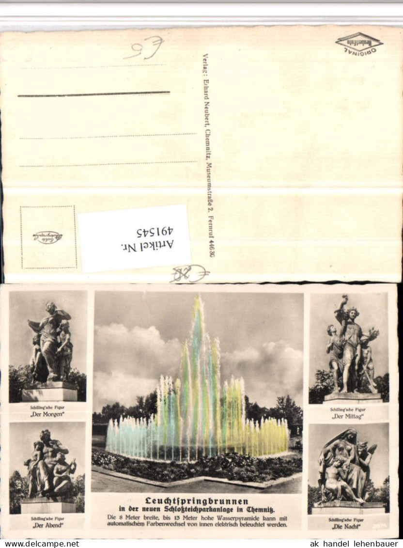 491545,Chemnitz Leuchtspringbrunnen Statuen Mehrbildkarte