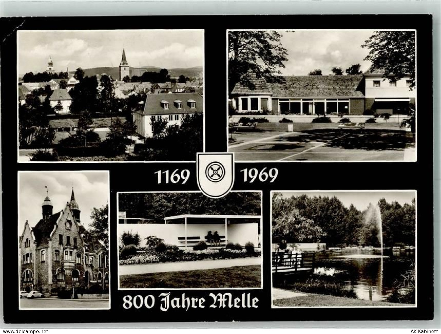 49324 W4520 Melle , Wiehengeb 1969 Gebrauchsspuren 800 Jahre Melle 1169 ... - 38084243