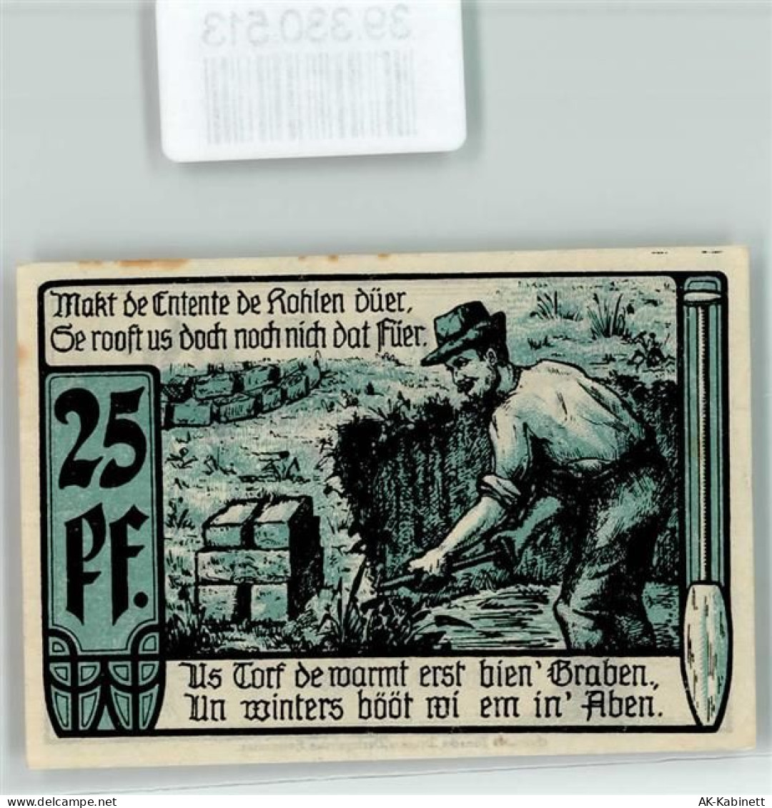 49356 W2840 Diepholz 1921 - Notgeld Gutschein des Fleckens Diepholz 25 P... - 39330513