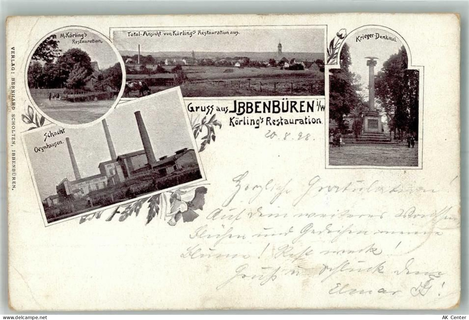 49477 W4530 Ibbenbüren 1898 Gebrauchsspuren Gasthaus Körling Schacht Oey... - 13664232