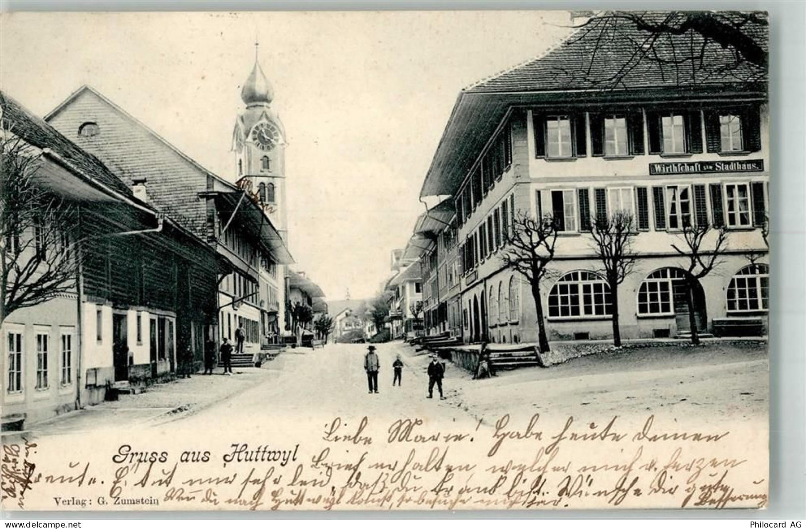 4950 Huttwil 1902 Foto AK Gasthaus zum Stadthaus - 13568147