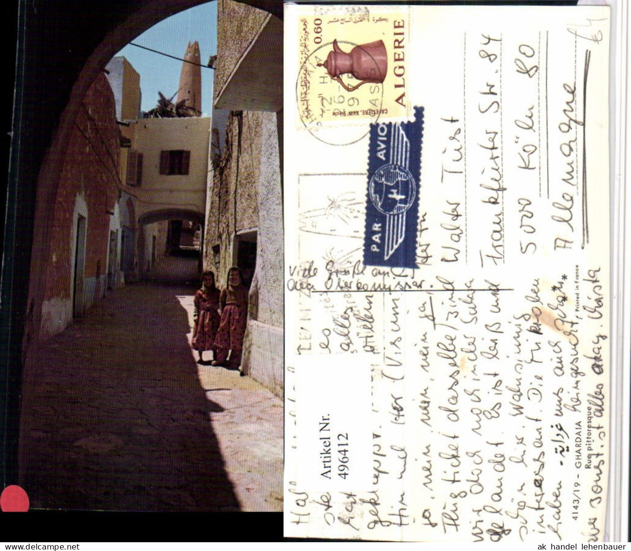 496412,Algeria Ghardaia Rue pittoresque Straßenansicht Gasse