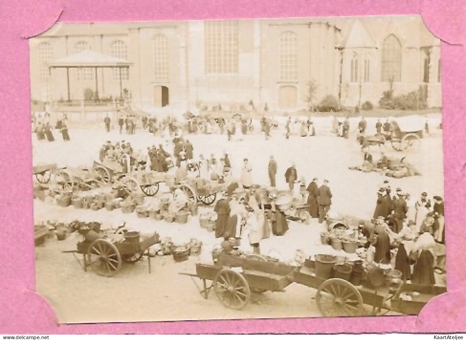 5 Albumine foto's - Turnhout - De markt 1904.