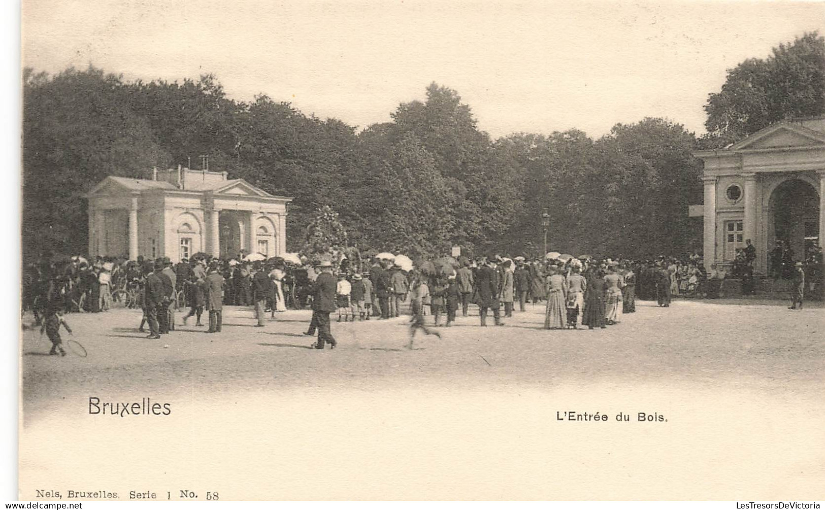 [-5%] BELGIQUE - Bruxelles - LEntrée du Bois - Animé - Carte Postale Ancienne