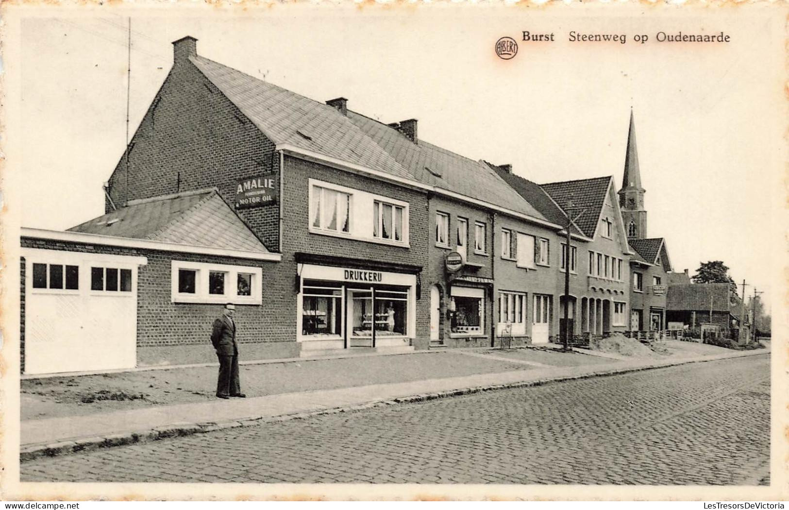 [-5%] BELGIQUE - Burst - Steenweg op Oudennarde - animé - Uitg Drukkerij B Torrekens Van Keymeulen - Carte Postale Ancie