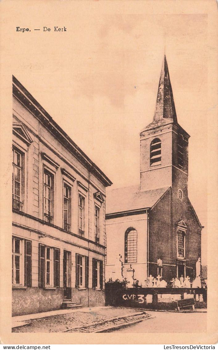 [-5%] BELGIQUE - Erpe - Kerk - cour - affiche - Fr Lauwereys De met - Carte postale ancienne