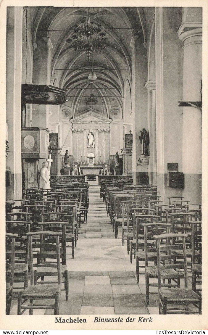 [-5%] BELGIQUE - Machelen - Binnenste der kerk - Carte postale ancienne