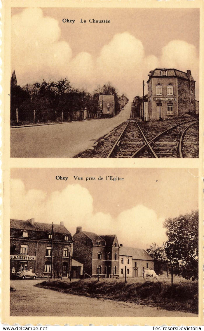 [-5%] BELGIQUE - Ohey - La chaussée - Vue prés de léglise - Carte postale ancienne