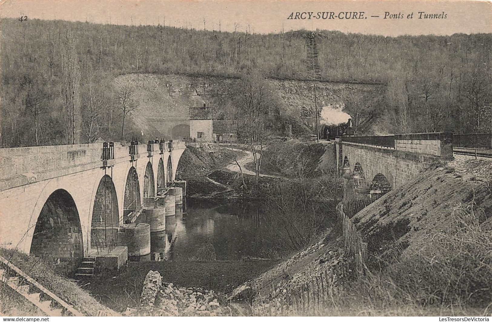 [-5%] FRANCE - Arcy sur Cure - Ponts et tunnels - Carte Postale Ancienne