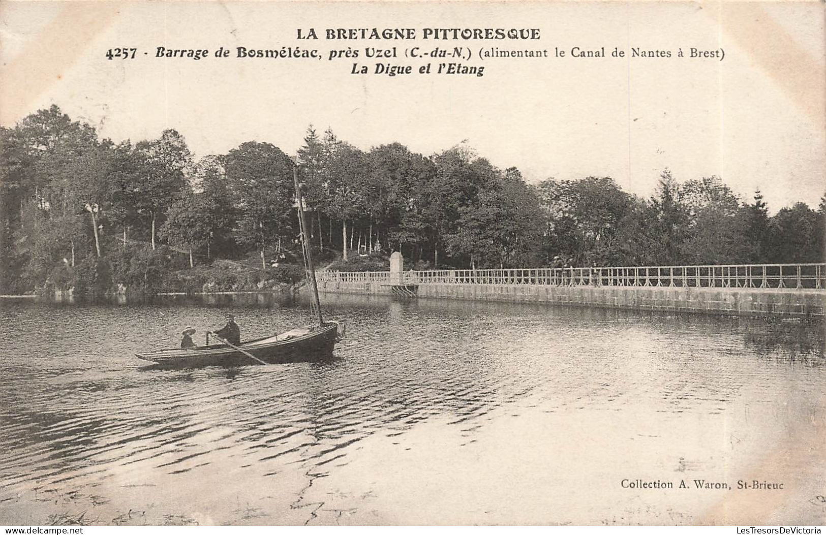 [-5%] FRANCE - Bosméléac - Barrage de Bosméléac - près Uzel - La digue et létang - Carte Postale Ancienne