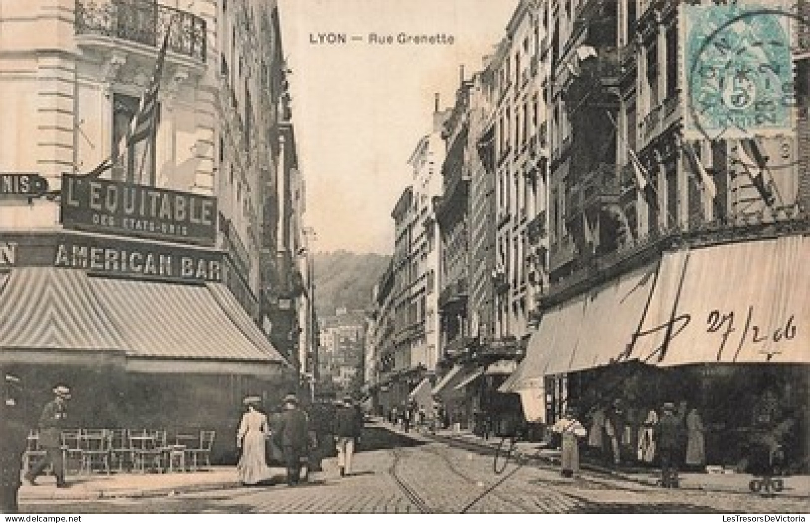 [-5%] FRANCE - Lyon - Rue Grenette - Equitable - American Bar - 1906 - CPA