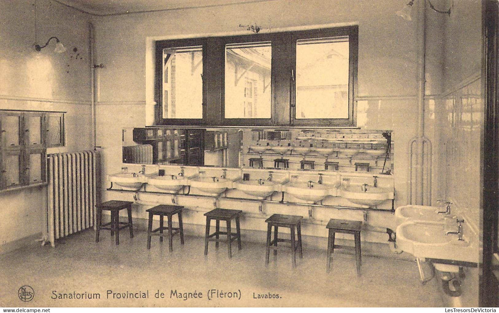 [-50%] BELGIQUE - Fléron - Sanatorium Provincial de Magnée - Lavabos - Carte postale ancienne