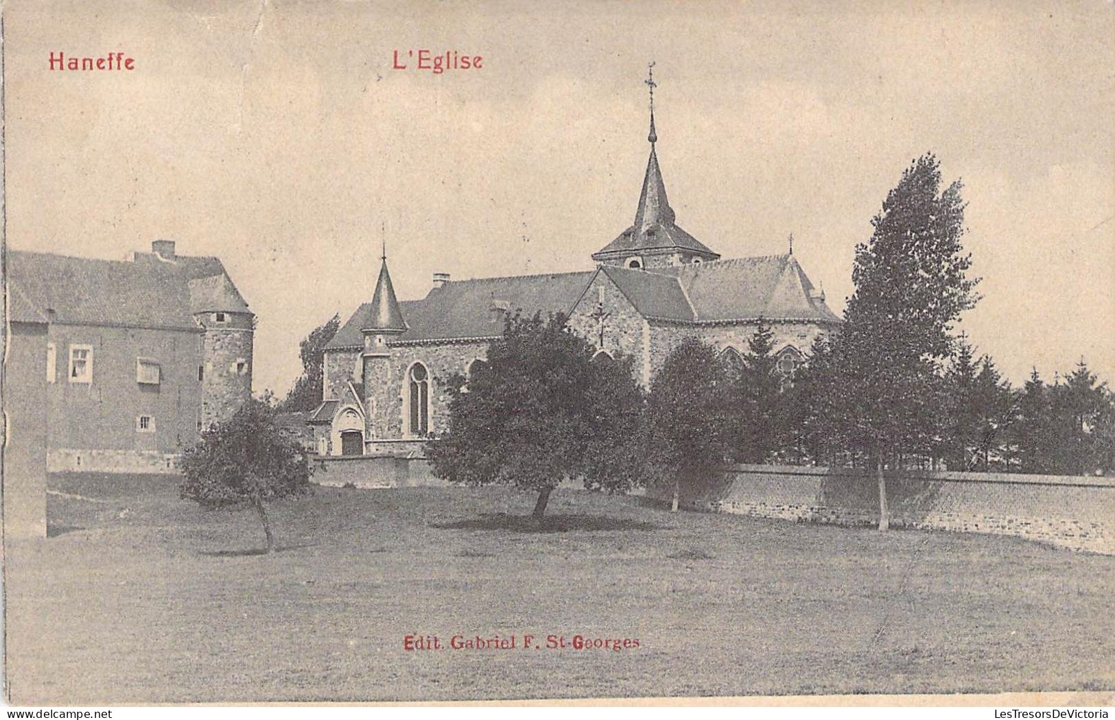[-50%] Belgique - Haneffe - Léglise - Edit. Gabriel F. - Clocher - Oblitéré Liège 1910 - Carte Postale Ancienne