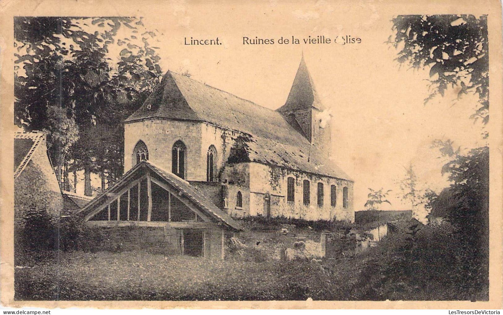 [-50%] BELGIQUE - LINCENT - Ruines de la vieille église - Edit Henri Kaquet - Carte Postale Ancienne