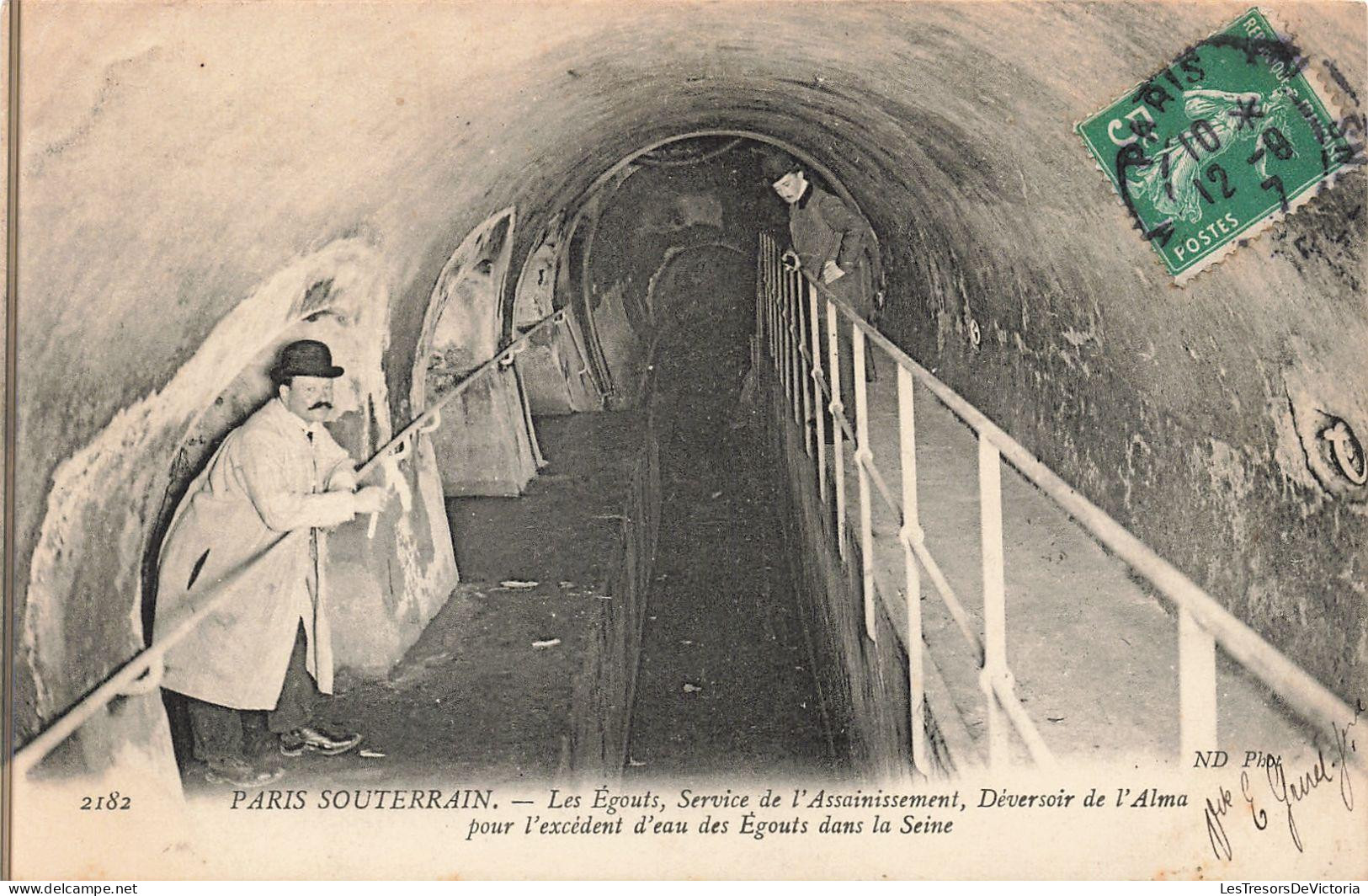 [-50%] France - Paris souterrain - Les égouts service de lassainissement - Déversoire de lAlma   - Carte Postale Ancie