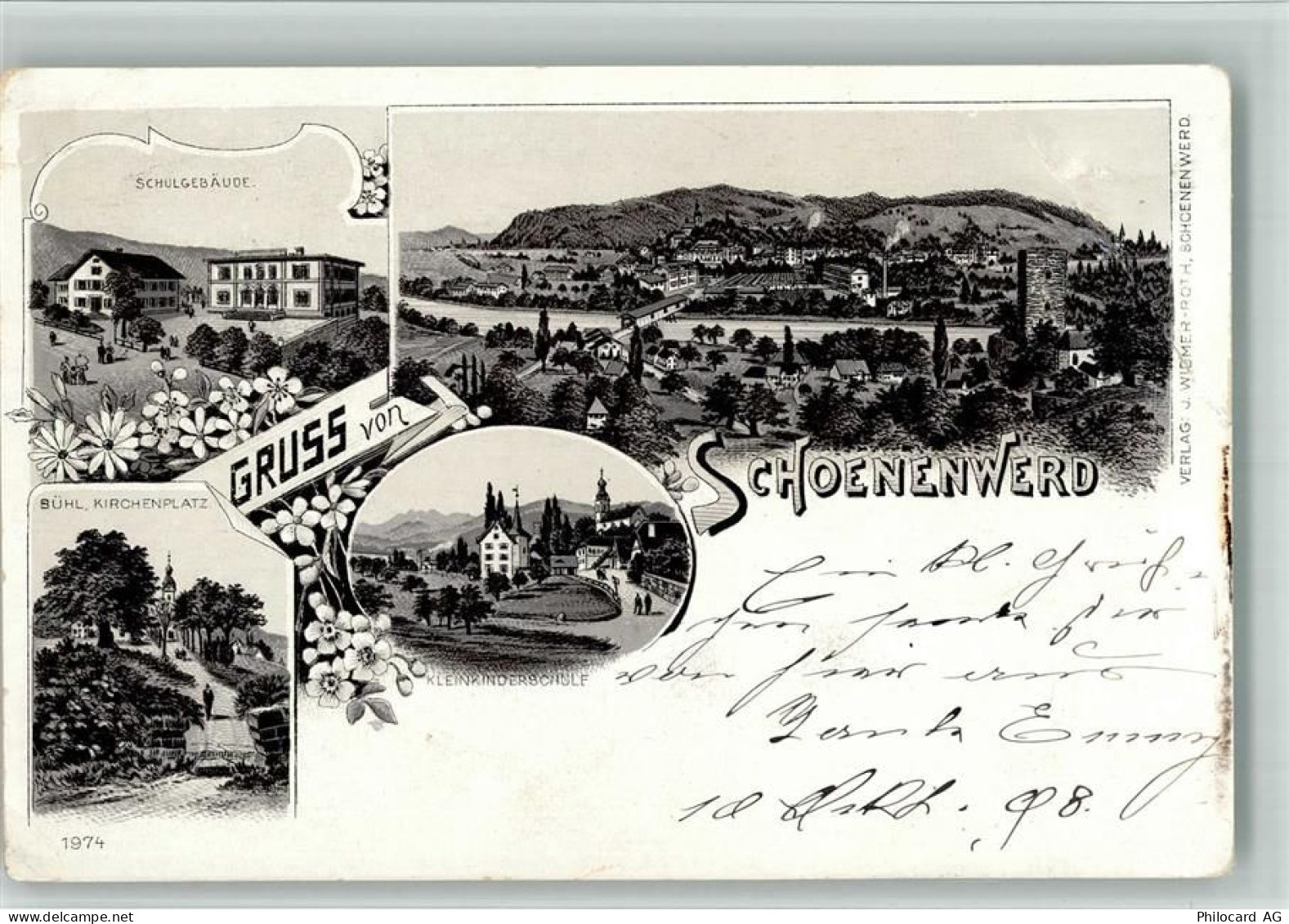 5012 Schönenwerd SO 1898 BOAKC Lithographie Bühl Kirchenplatz Kleinkinde... - 13702644