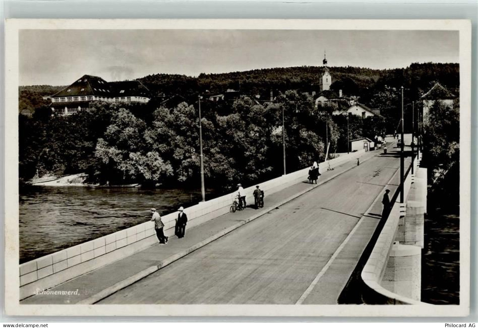 5012 Schönenwerd SO Foto AK Brücke Kirche Fahrrad - 10586267