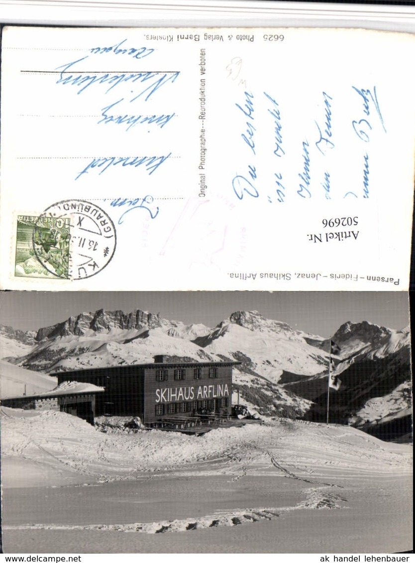 502696,Parsenn Fideris Jenaz Skihaus Arflina Bergkulisse Kt Graub&uuml;nden