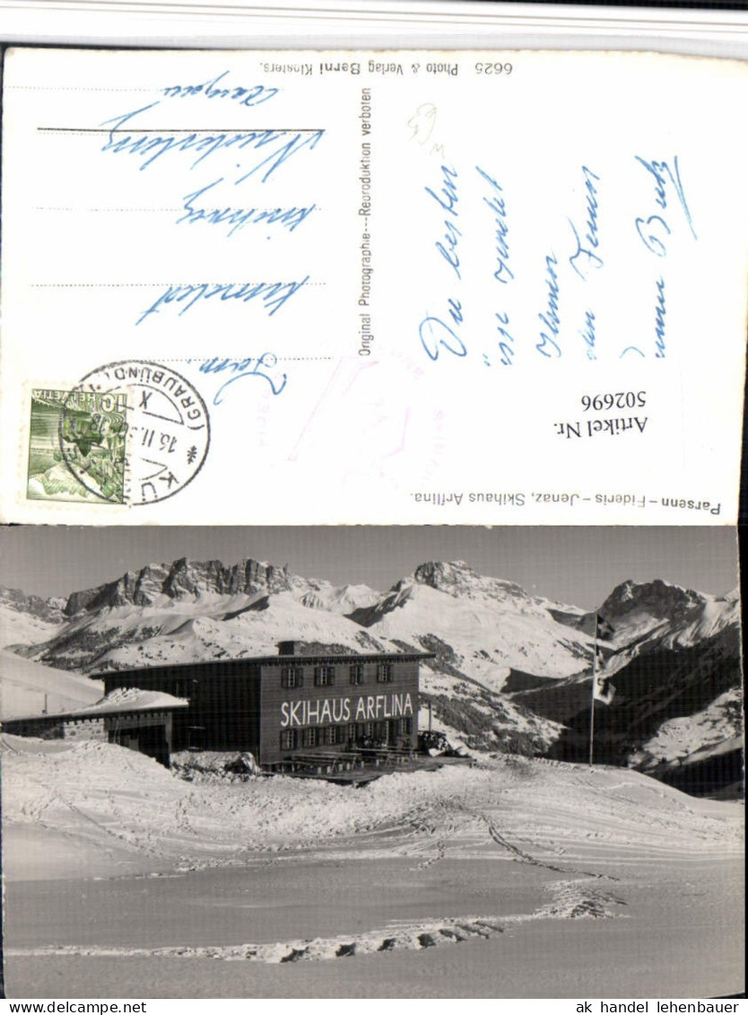 502696,Parsenn Fideris Jenaz Skihaus Arflina Bergkulisse Kt Graubünden