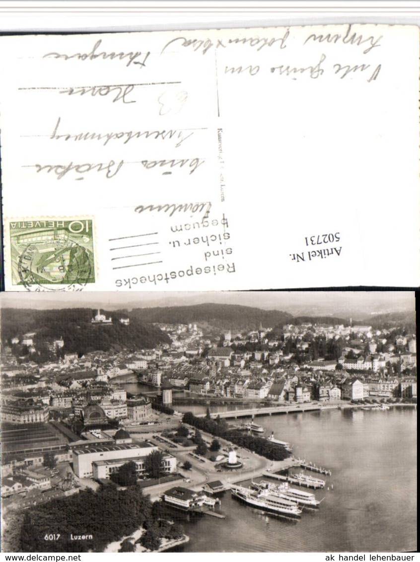 502731,Luzern Teilansicht Bahnhof Dampfer Br&uuml;cken