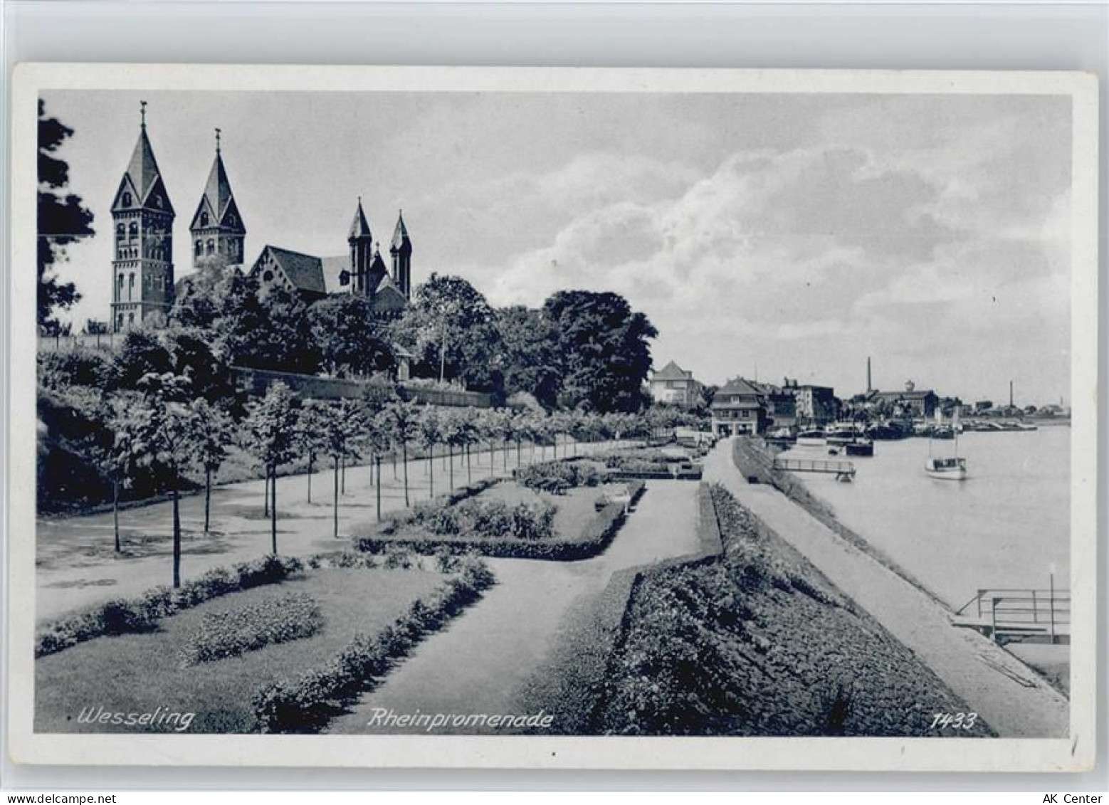 50389 W5047 Wesseling , Rheinl - Rheinpromenade Kirche - 10053445