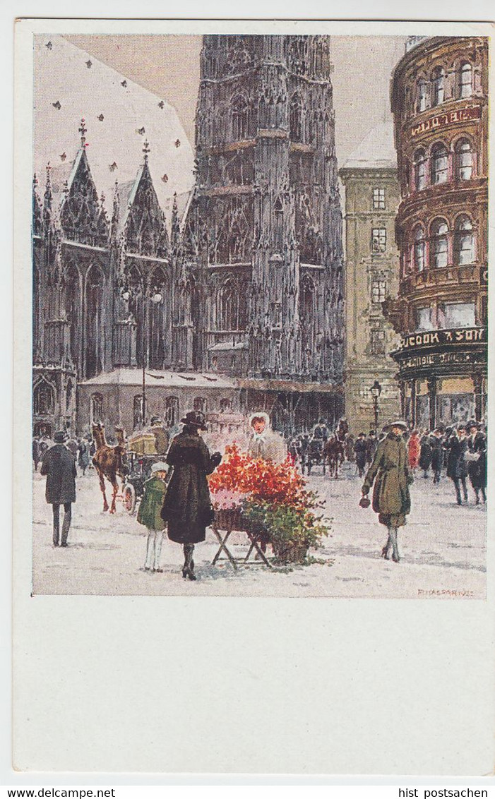 (50430) Künstler AK Wien, Leben am Stephansplatz, vor 1945
