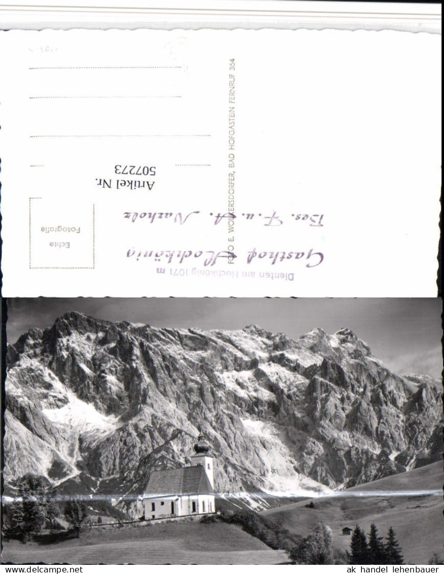 507273,Dienten am Hochkönig Kirche Bergkulisse