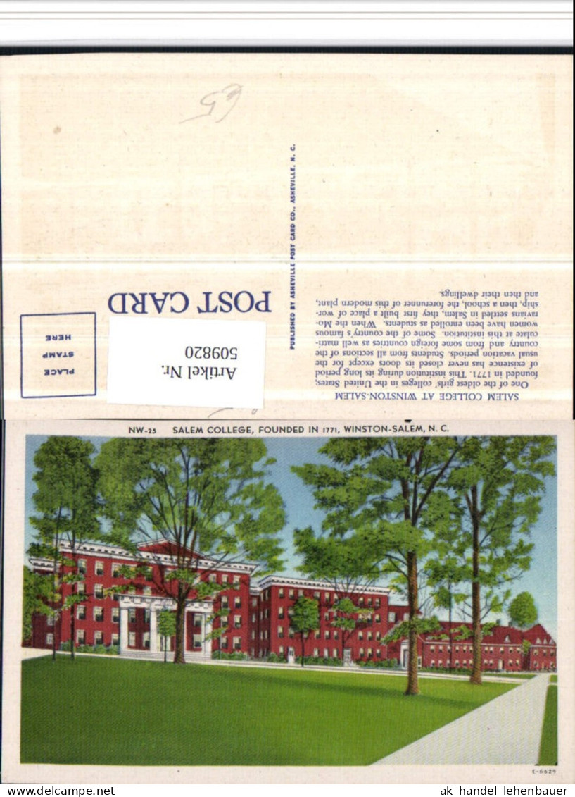509820,North Carolina Winston-Salem College Schule Gebäude