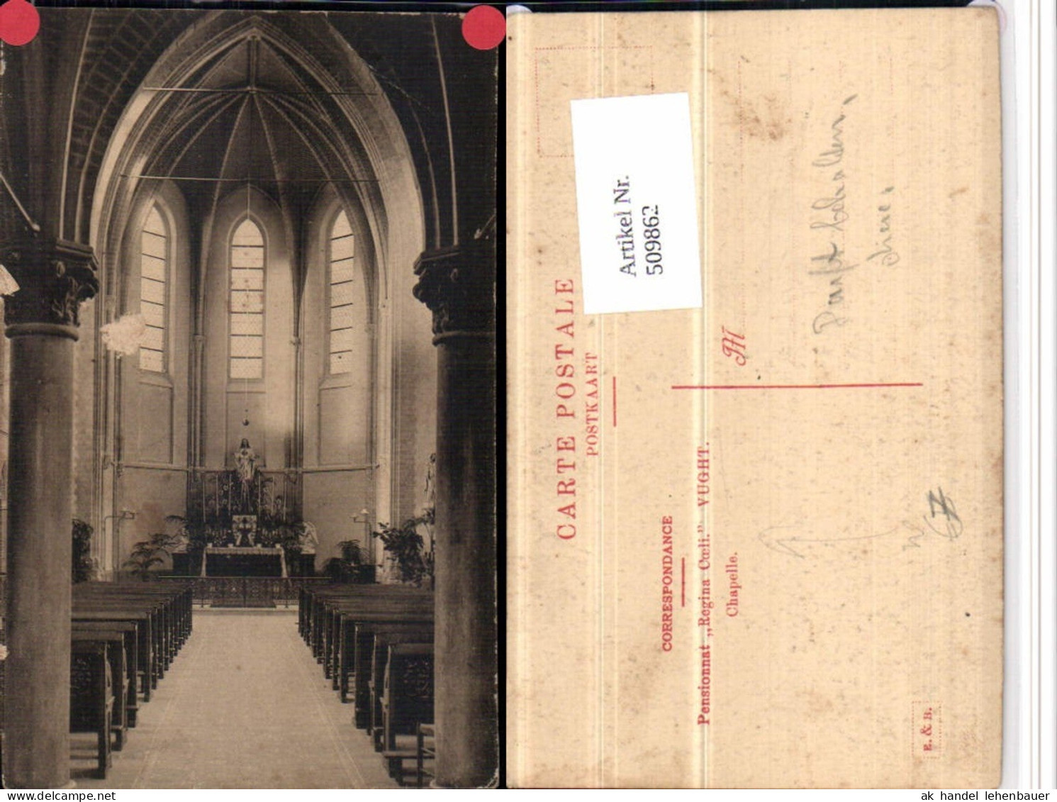 509862,Netherlands Vught Pensionnat Regina Coeli Chapelle Kapelle Innenansicht