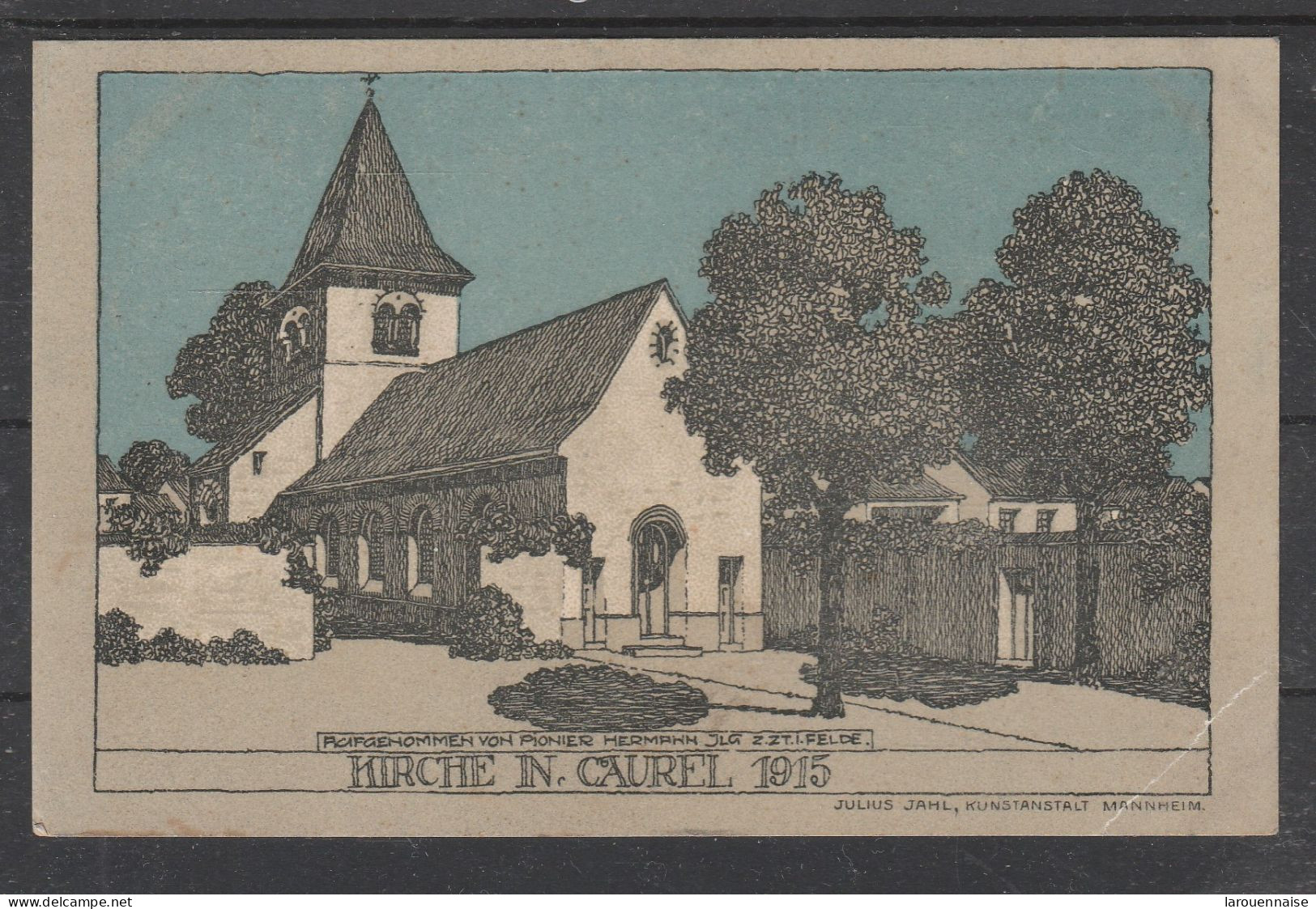 51 - CAUREL - Kirche in Caurel 1915 (carte Allemande)