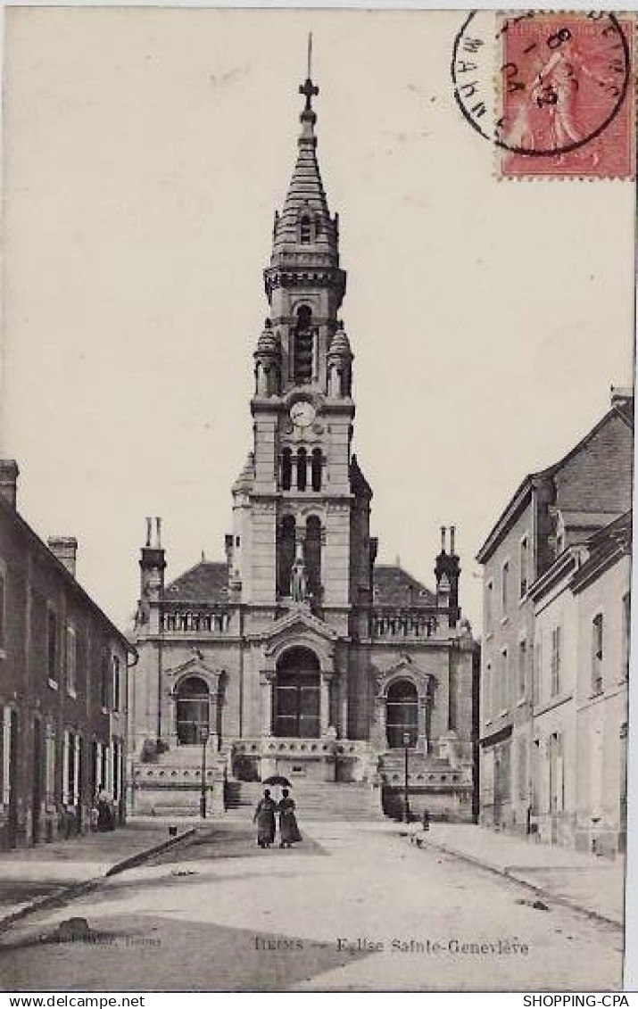51 - Reims - Eglise Sainte-Geneviève - Voyagé - Dos divisé