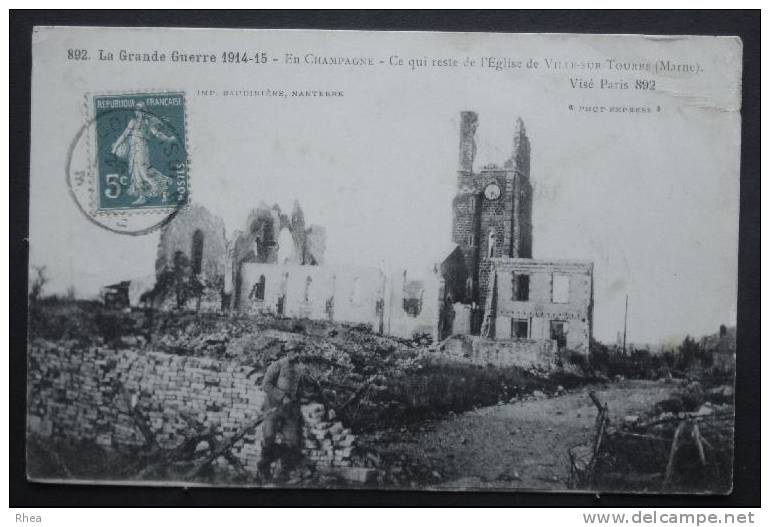 51 Ville-sur-Tourbe eglise ruine    D51D  K51640K  C51640C RH041962