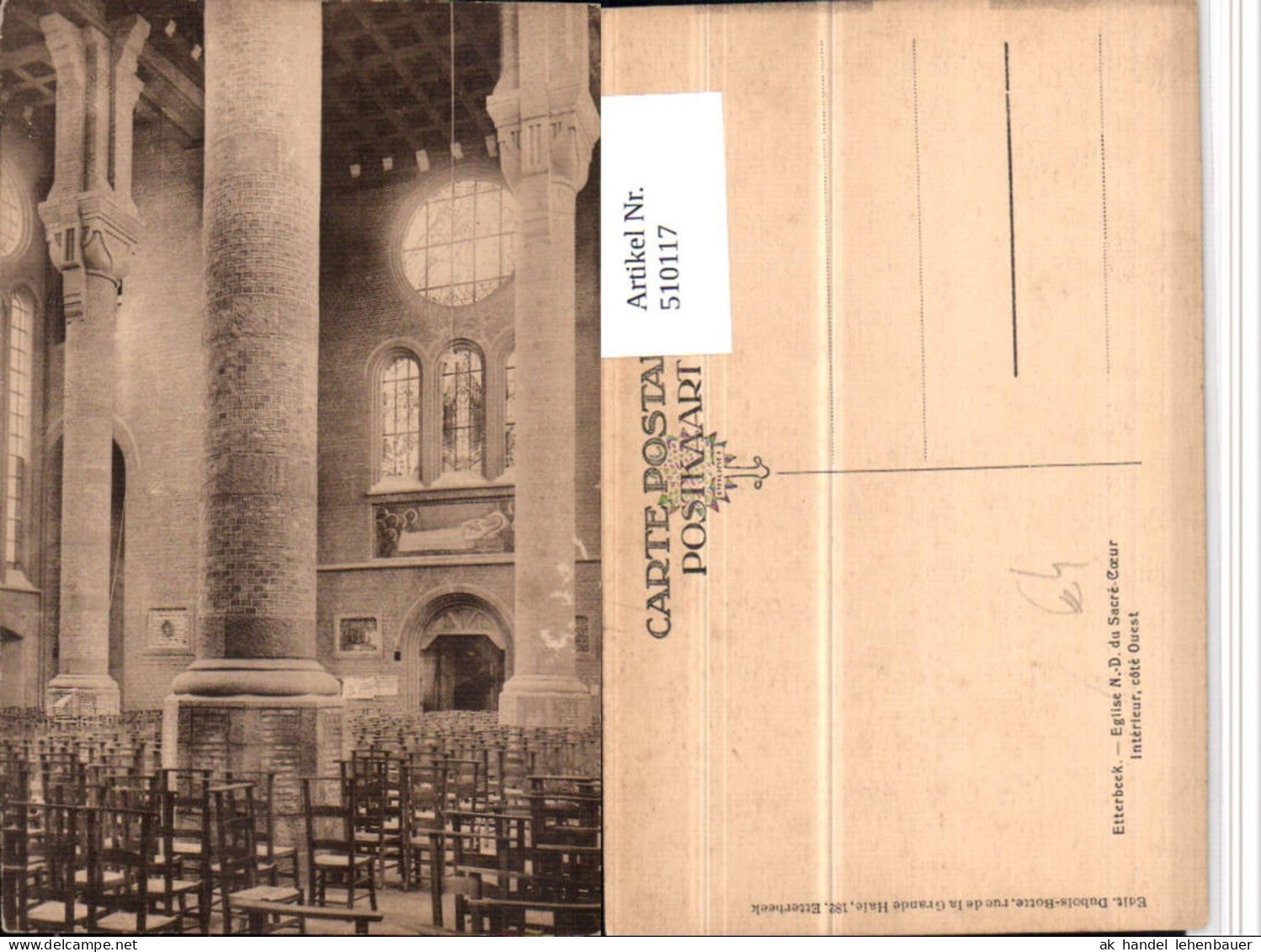 510117,Belgium Brüssel Etterbeek Eglise du Sacre-Coeur Kirche Innenansicht