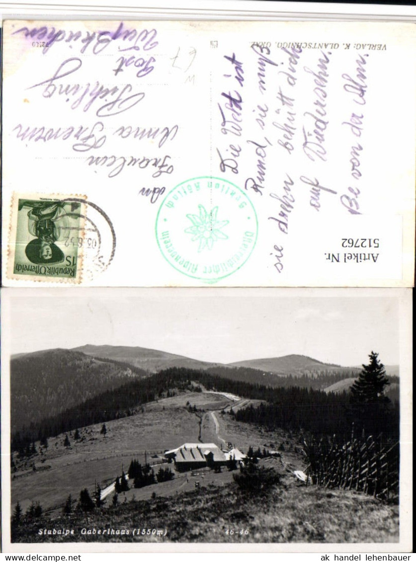 512762,Stubalpe Gaberlhaus Berghütte b. Salla Köflach