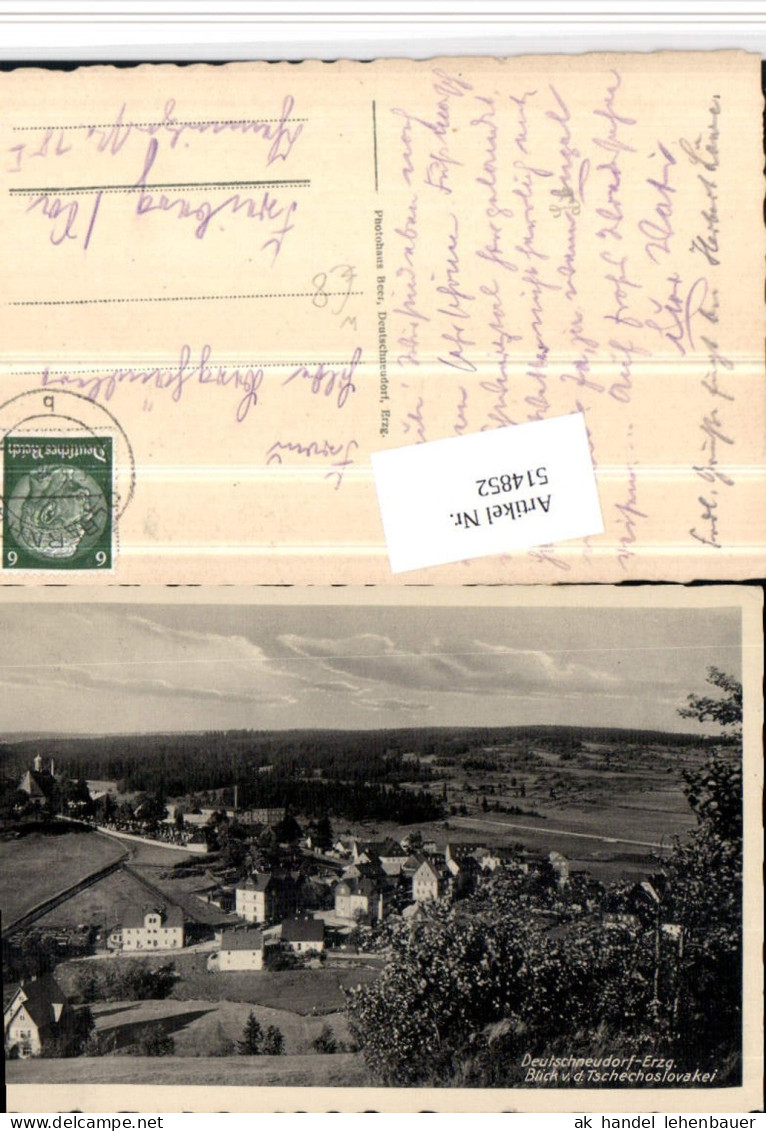 514852,Deutschneudorf im Erzgebirge Totale von d. Tschechoslovakei
