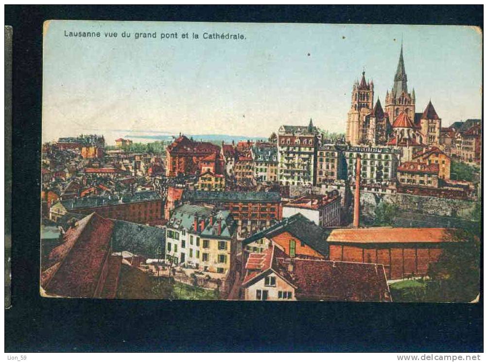 52223 / VD Vaud > Lausanne - VUE DU GRAND PONT ET LA CATHEDRALE Suisse Switzerland  # 4800 pc
