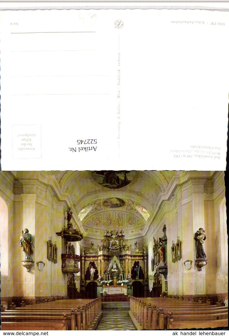 522745,Bad Leonfelden Kirche Maria Schutz Innenansicht