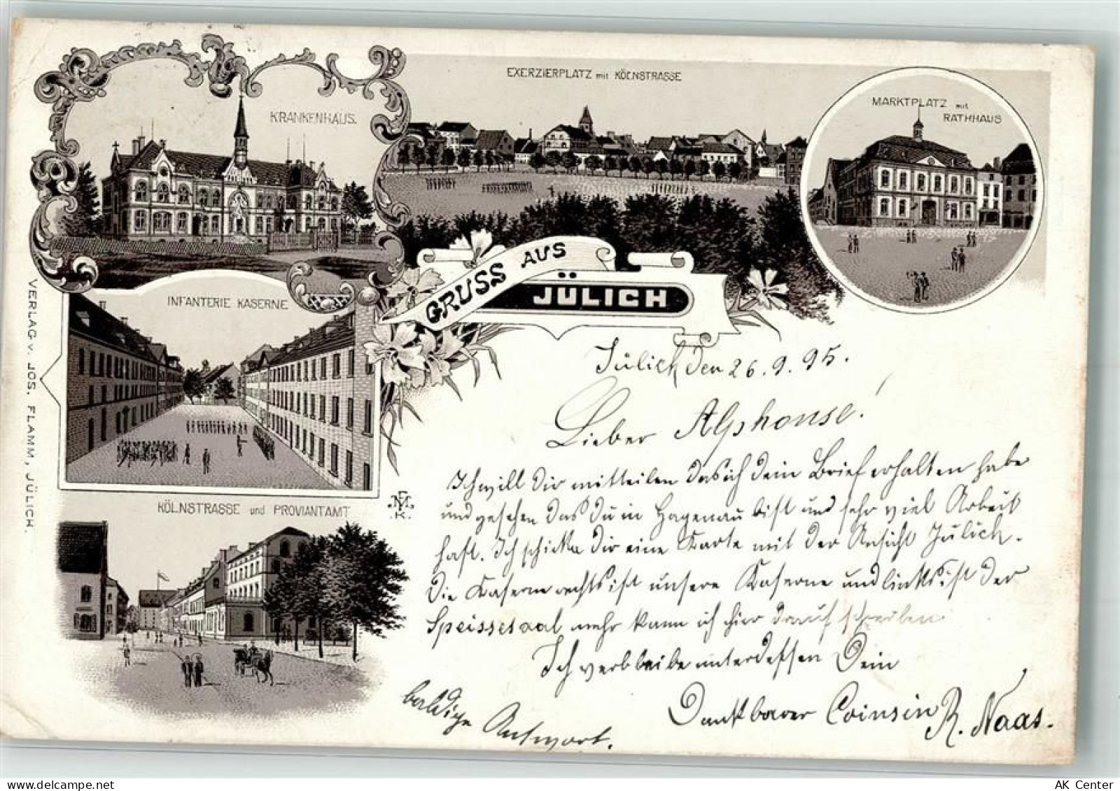 52428 W5170 Jülich 1895 Lithographie Vorläufer Infraterie Kasern Exerzie... - 13633195