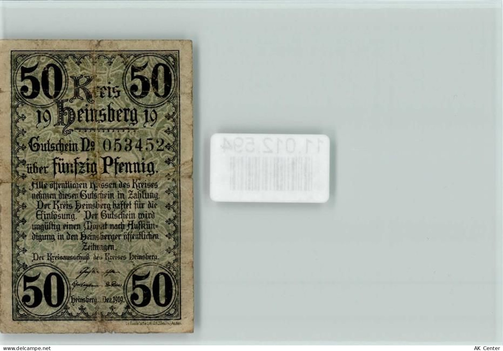 52525 W5138 Heinsberg , Rheinl - Notgeldschein - 11012594