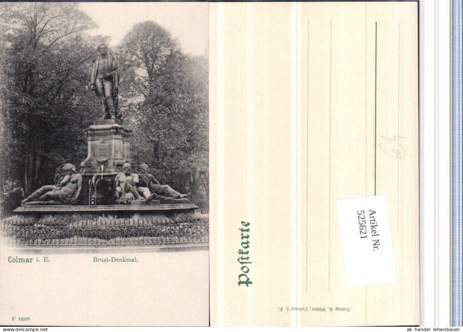 525621,Elsass Haut Rhin Colmar im Elsass Bruat Denkmal Brunnen