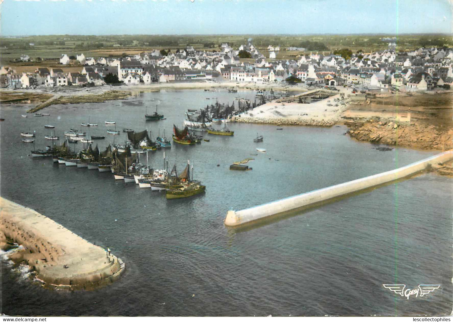 52611 - PLOBANNALEC LESCONIL - CPSM - LA FRANCE VUE DU CIEL / LE PORT ET VUE GENERALE