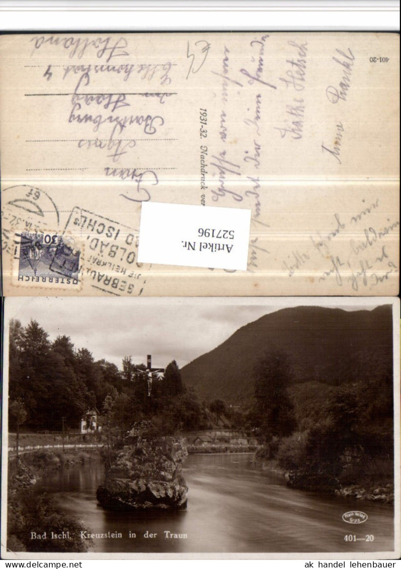 527196,Bad Ischl Kreuzstein Partie in der Traun 1931
