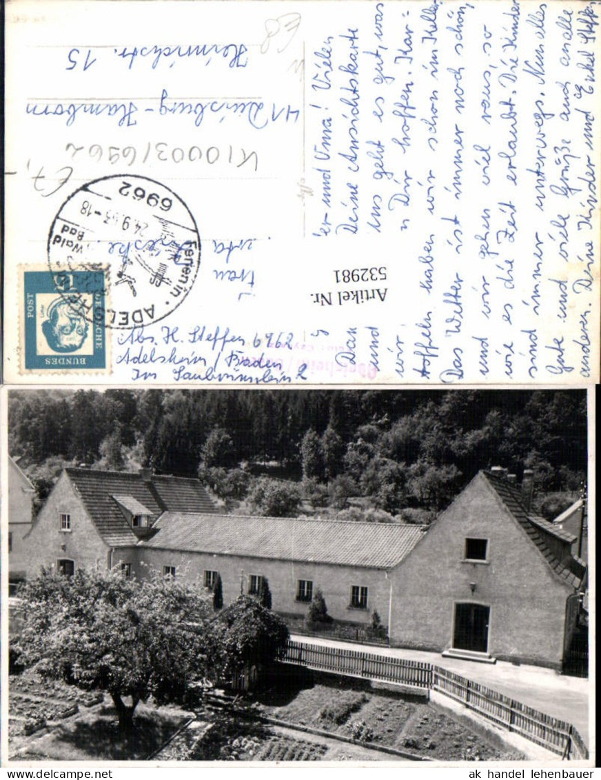 532981,seltene Fliegeraufnahme Adelsheim Gebäude Neckar Odenwald Kreis