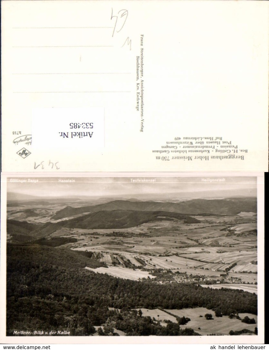 533485, Mei&szlig;ner blick v. Der Kalbe, Berggasthaus Hoher Meissner
