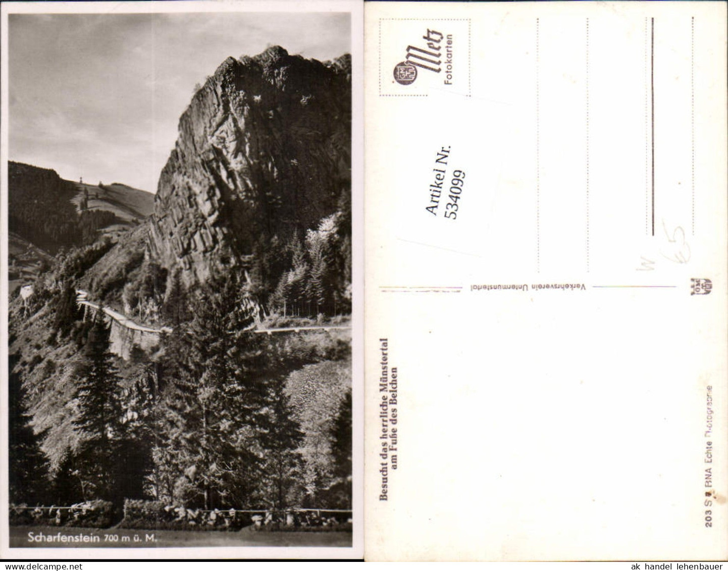 534099,Foto Ak Münstertal Schwarzwald Scharfenstein Münstertal