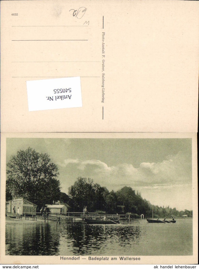 540555,tolle AK Henndorf &ndash; Badeplatz am Wallersee, Ruderboot Salzburg